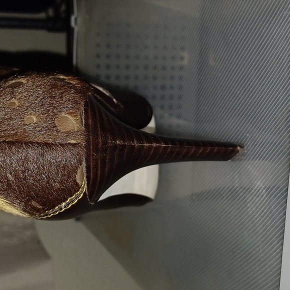 Women's mid calf boots, brown multi, suede, leather and cowhide - Picture 5 of 11